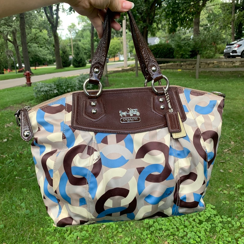 Coach Madison Claire Op Art Chainlink Satchel Tote
